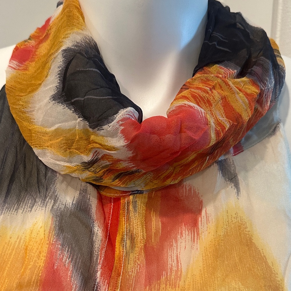 Kenar Multicolor Silky Abstract Dress
